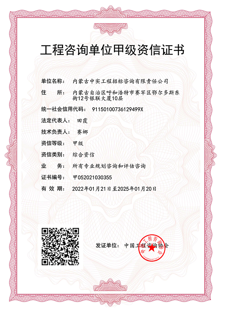 bt游戏平台中国官方网站单位甲级综合资信证书